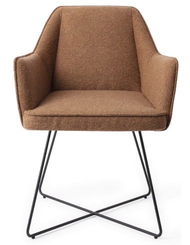 Billede af 2 x Tome spisebordsstole H80 cm polyester - Sort/Kanel