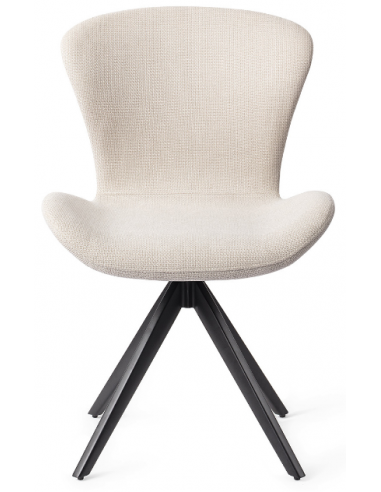 Se 2 x Moji rotérbare spisebordsstole H84,5 cm polyester - Sort/Kokos hos Lepong.dk