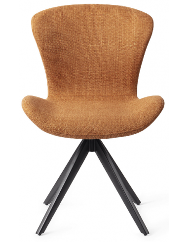Se 2 x Moji rotérbare spisebordsstole H84,5 cm polyester - Sort/Kamel hos Lepong.dk