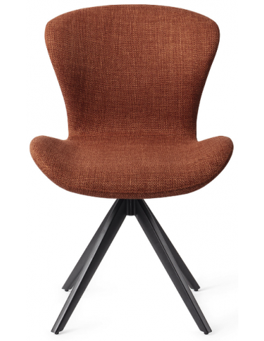 Billede af 2 x Moji rotérbare spisebordsstole H84,5 cm polyester - Sort/Hasselnød