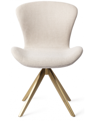Se 2 x Moji rotérbare spisebordsstole H84,5 cm polyester - Guld/Kokos hos Lepong.dk