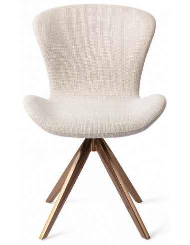 Se 2 x Moji rotérbare spisebordsstole H84,5 cm polyester - Rødguld/Kokos hos Lepong.dk