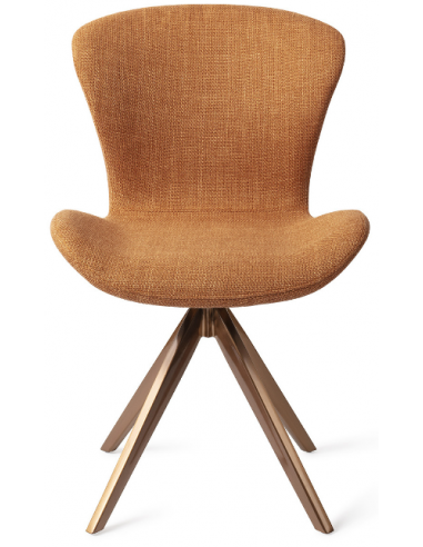 Billede af 2 x Moji rotérbare spisebordsstole H84,5 cm polyester - Rødguld/Kamel