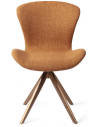 2 x Moji rotérbare spisebordsstole H84,5 cm polyester - Rødguld/Kamel