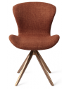 2 x Moji rotérbare spisebordsstole H84,5 cm polyester - Rødguld/Hasselnød