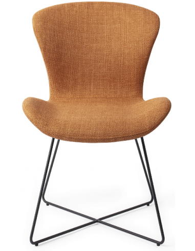 Billede af 2 x Moji spisebordsstole H84,5 cm polyester - Sort/Kamel