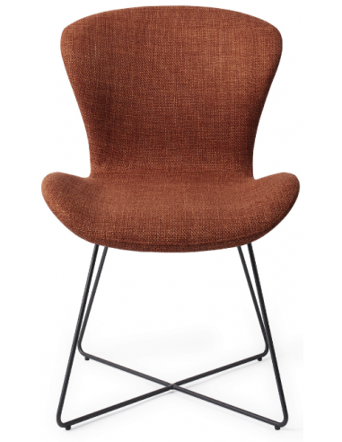 Billede af 2 x Moji spisebordsstole H84,5 cm polyester - Sort/Hasselnød