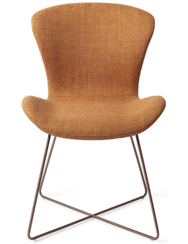 Billede af 2 x Moji spisebordsstole H84,5 cm polyester - Rødguld/Kamel