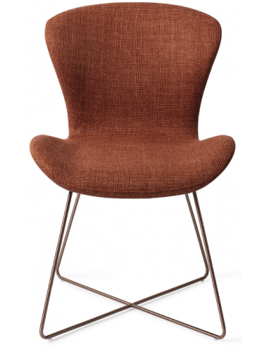 Billede af 2 x Moji spisebordsstole H84,5 cm polyester - Rødguld/Hasselnød