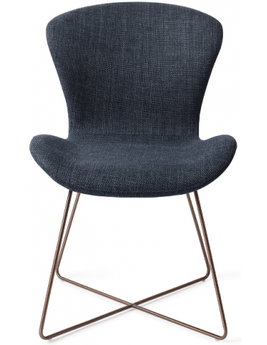 Se 2 x Moji spisebordsstole H84,5 cm polyester - Rødguld/Navy hos Lepong.dk