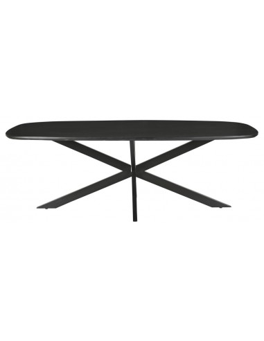 Billede af Rustikt spisebord i stål og mangotræ 180 x 90 cm - Rustikt sort