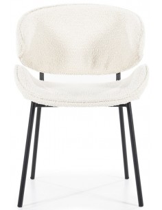 Spisebordsstol beige stof bouclé 2