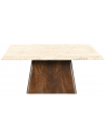 Rustikt sofabord i mangotræ og travertin 75 x 75 cm - Rustikt brun/Beige
