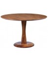 Rustikt rundt spisebord i mangotræ Ø120 cm - Rustikt lysebrun