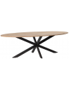 Rustikt spisebord i stål og akacietræ 160 x 90 cm - Sort/Rustikt brun