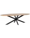 Rustikt spisebord i stål og akacietræ 180 x 90 cm - Sort/Rustikt brun