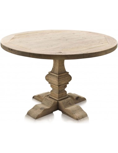 Billede af Rundt spisebord i genanvendt fyrretræ Ø120 cm - Rustik natur