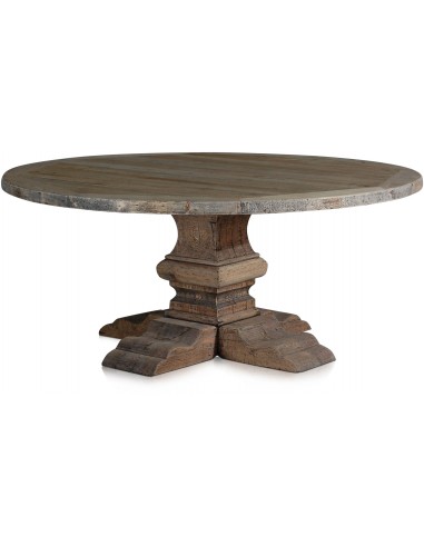 Billede af Rundt spisebord i genanvendt fyrretræ Ø180 cm - Rustik natur