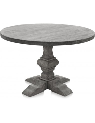 Se Rundt spisebord i genanvendt fyrretræ Ø120 cm - Rustik grå hos Lepong.dk