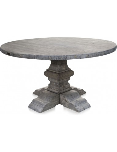 Billede af Rundt spisebord i genanvendt fyrretræ Ø150 cm - Rustik grå