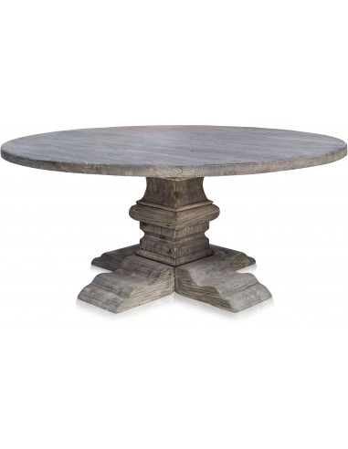Se Rundt spisebord i genanvendt fyrretræ Ø180 cm - Rustik grå hos Lepong.dk