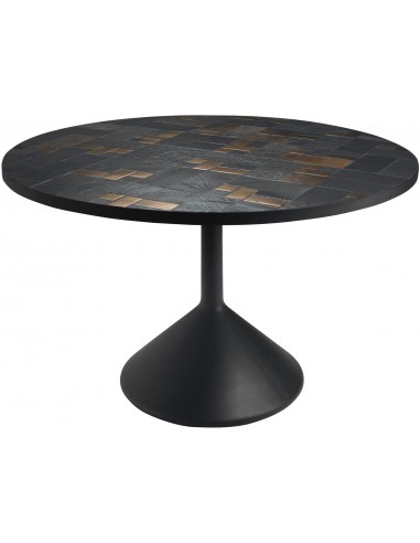 Se Labo rundt spisebord i beton og keramik Ø120 cm - Sort/Guld hos Lepong.dk