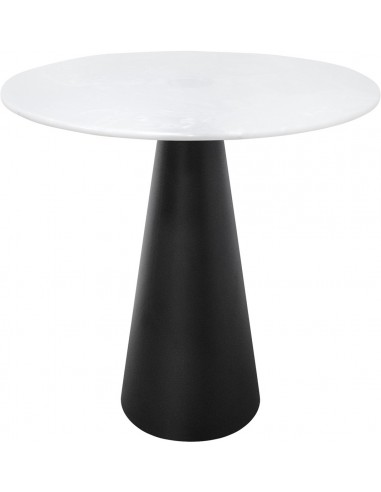 Se Cone rundt spisebord i stål og faux marmor Ø80 cm - Sort/Hvid marmor hos Lepong.dk