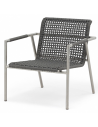 Zoom Lounge havestol i rustfri stål og COUTUREdry H75 cm - Mat rustfri stål/Antracit