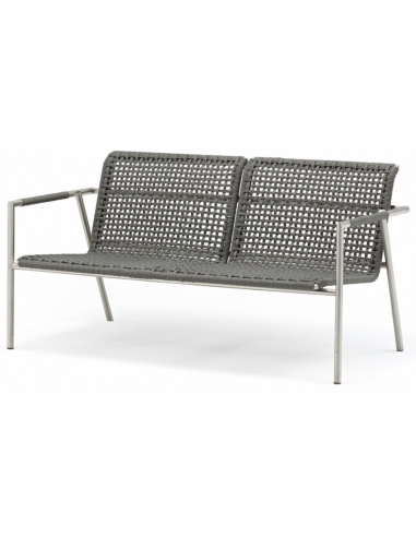 Billede af Zoom Loungesofa i rustfri stål og COUTUREdry B150 cm - Mat rustfri stål/Antracit