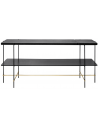 Highline konsolbord i rustfri stål og egetræsfinér 180 x 40 cm - Sort/Børstet guld
