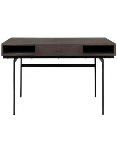 Se Capetown skrivebord i stål og egetræsfinér 120 x 62,5 cm - Sort/Kaffebrun hos Lepong.dk
