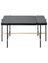 Highline sofabord i rustfri stål og egetræsfinér 80 x 40 cm - Sort/Børstet guld
