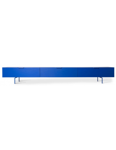 Billede af Tvbord i sungkaitræ og metal H36 x B250 cm - Koboltblå