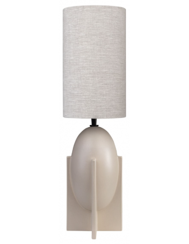 Se Ovo Bordlampe i keramik og tekstil H64 cm 1 x E27 - Sand/Grå hos Lepong.dk