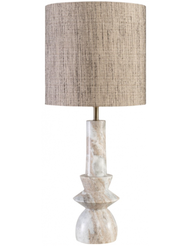 Se Astro Bordlampe i marmor og tekstil H69 cm 1 x E27 - Toronto marmor/Gråmeleret hos Lepong.dk