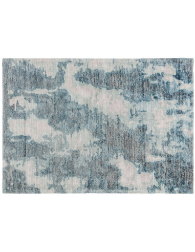 Se Ligne Pure Erode tæppe i uld og bambus silke 400 x 300 cm - Blå hos Lepong.dk