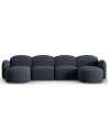 Blair U-sofa i chenille B350 x D87 - 155 cm - Blå melange