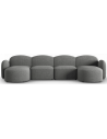 Blair U-sofa i chenille B350 x D87 - 155 cm - Mørkegrå melange