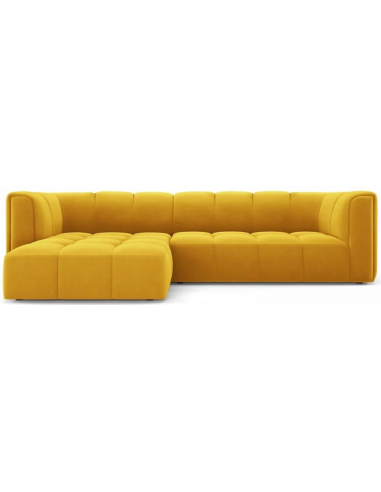 Serena venstrevendt chaiselong sofa i velour B256 x D96 - 160 cm - Gul