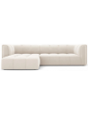 Serena venstrevendt chaiselong sofa i velour B256 x D96 - 160 cm - Lys beige