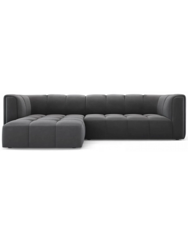 Se Serena venstrevendt chaiselong sofa i velour B256 x D96 - 160 cm - Grå hos Lepong.dk
