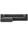 Serena venstrevendt chaiselong sofa i velour B256 x D96 - 160 cm - Grå