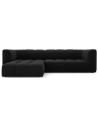 Serena venstrevendt chaiselong sofa i velour B256 x D96 - 160 cm - Sort