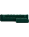 Serena højrevendt chaiselong sofa i velour B256 x D96 - 160 cm - Flaskegrøn