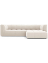 Serena højrevendt chaiselong sofa i velour B256 x D96 - 160 cm - Lys beige