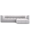 Serena højrevendt chaiselong sofa i velour B256 x D96 - 160 cm - Sølvgrå