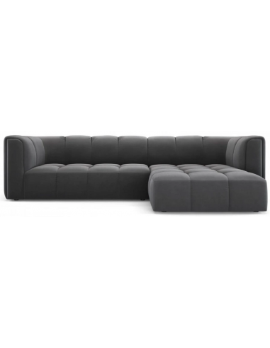 Serena højrevendt chaiselong sofa i velour B256 x D96 - 160 cm - Grå