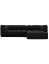 Serena højrevendt chaiselong sofa i velour B256 x D96 - 160 cm - Sort