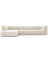 Serena venstrevendt chaiselong sofa i velour B316 x D96 - 160 cm - Lys beige