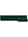 Serena højrevendt chaiselong sofa i velour B316 x D96 - 160 cm - Flaskegrøn